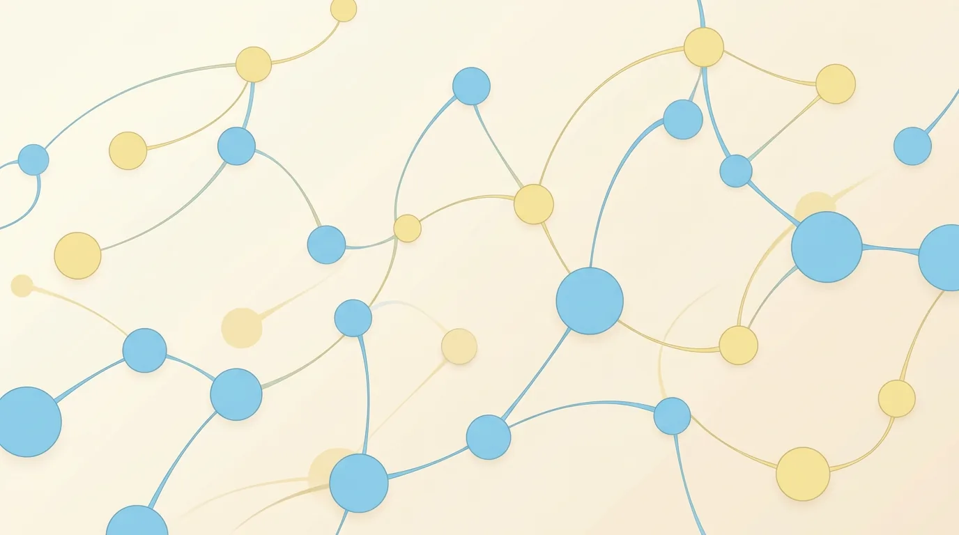 Abstraktes Netzwerk aus Knoten und Linien, Kooperationsdarstellung, 800x800 Pixel