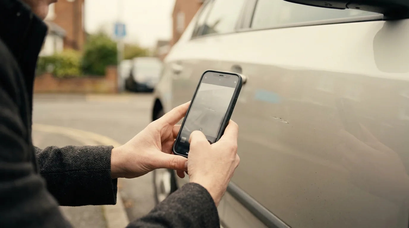 Smartphone-Fotos am Fahrzeug, Schadendokumentation, Blog-Titelbild, 1200x675 Pixel